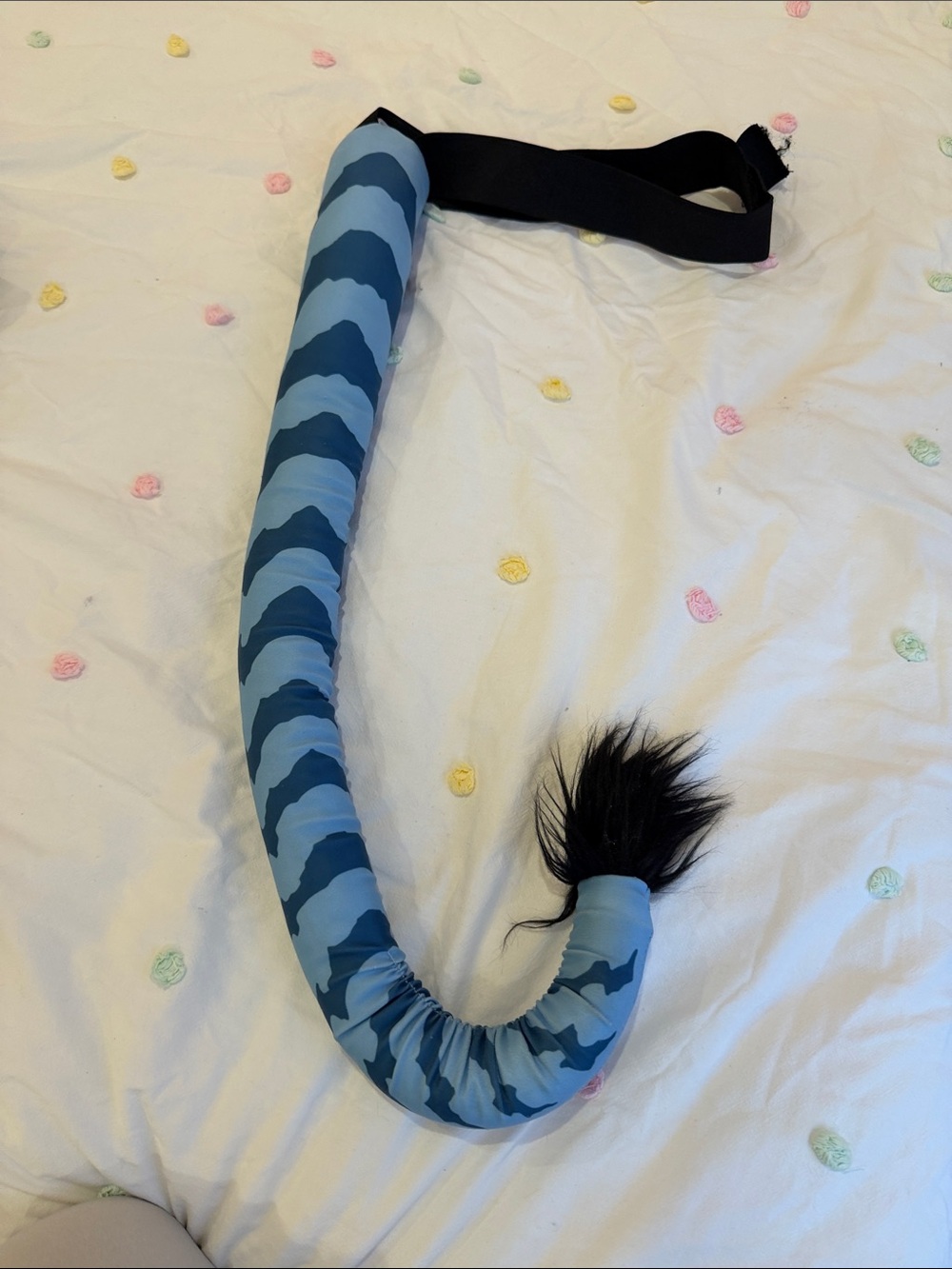 Disney Blue Striped Tail Toy with Black Fur Tip
